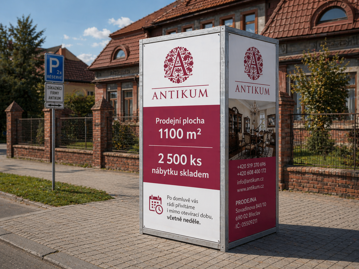 Reklamní konstrukce před prodejnu