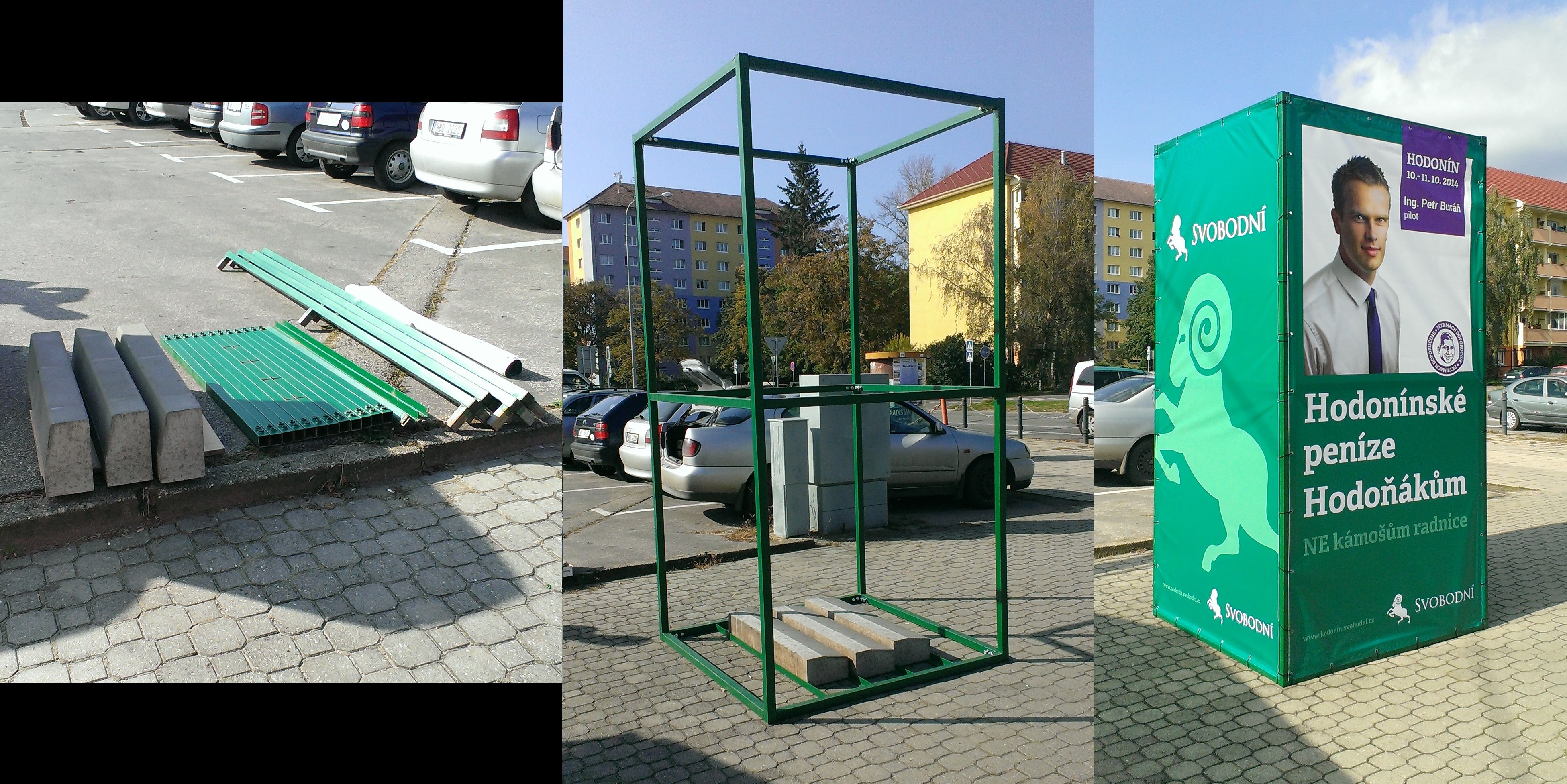 Reklamní kostka na politickou stranu